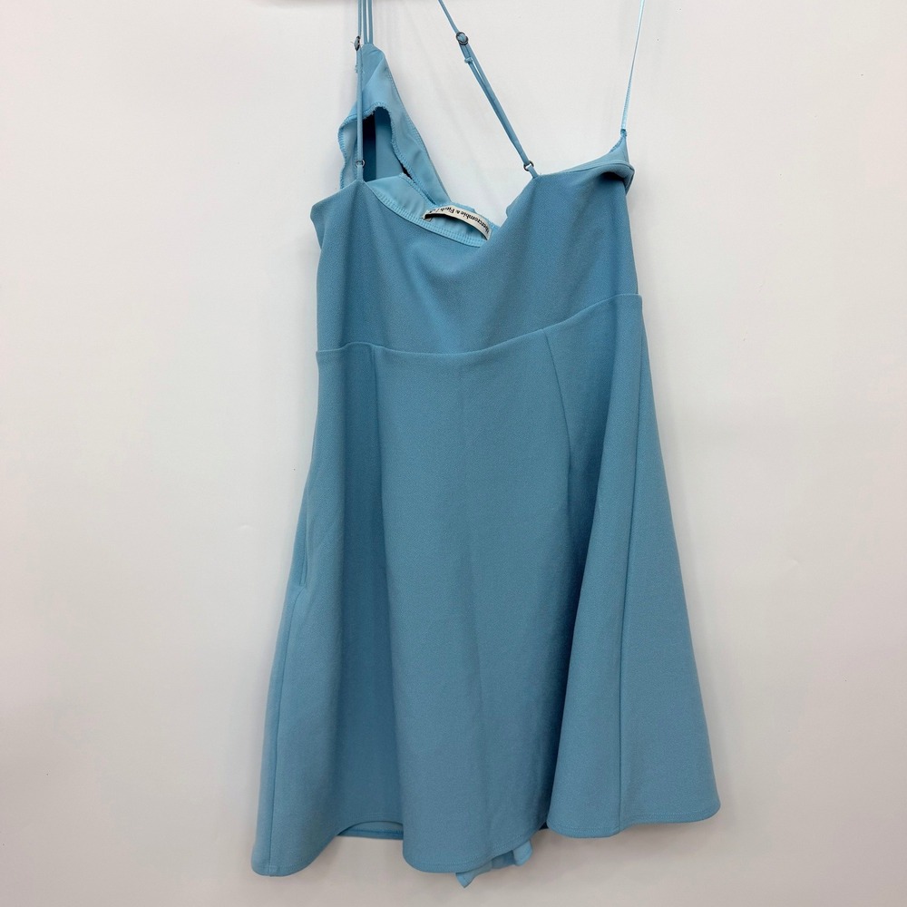 Abercrombie & Fitch Teal Blue One Shoulder Mini Dress Skort Size M - Picture 6 of 6